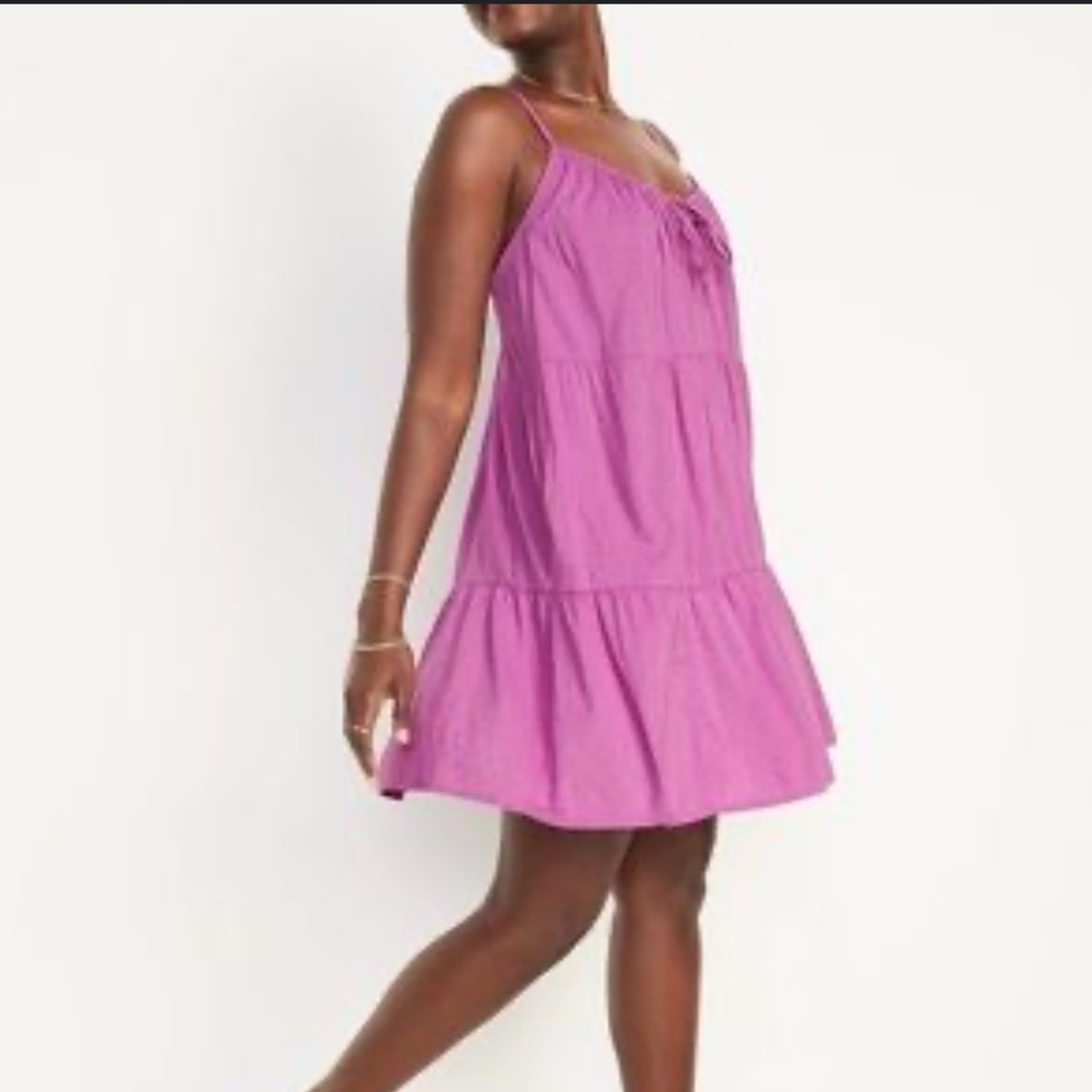 EUC size XL tiered clip dot mini cami swing dress.